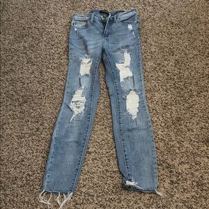 Judy Blue Distressed Blue Women's Jeans